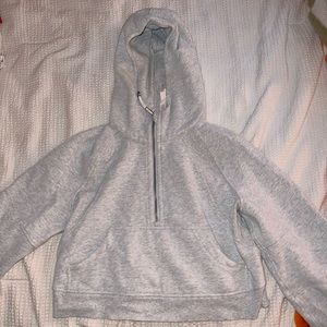 Lululemon grey scuba cropped half zip hoodie